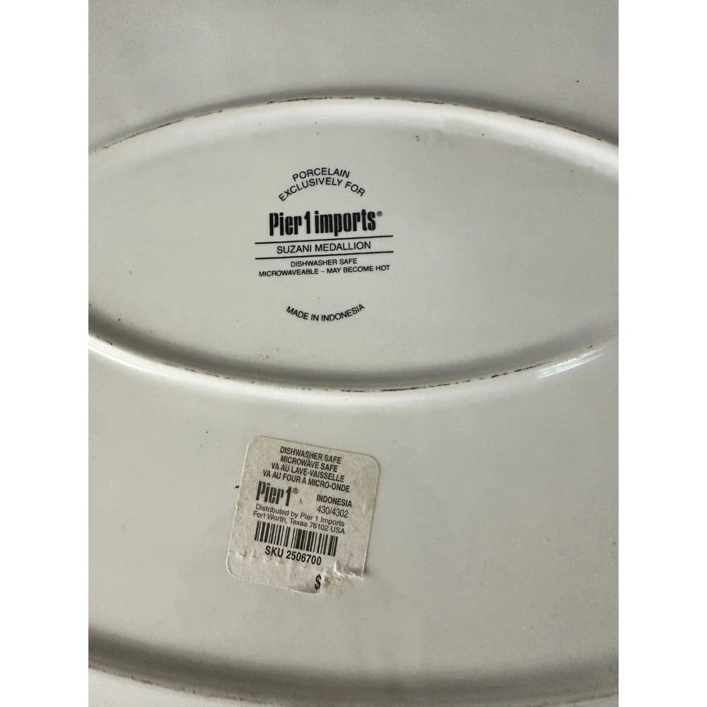 Pier1 Imports Suzani Medallion Oval Platter Multicolo Porcelain 16